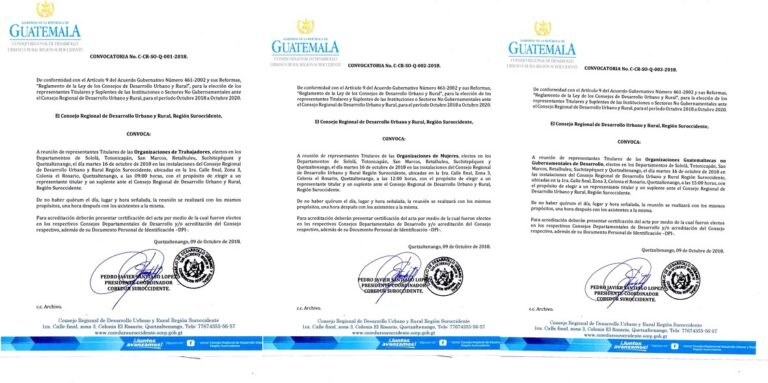 CONVOCATORIA PARA ELECCIÓN DE REPRESENTANTES ANTE EL COREDUR SUROCCIDENTE