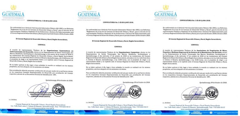 CONVOCATORIA PARA ELECCIÓN DE REPRESENTANTES ANTE EL COREDUR SUROCCIDENTE